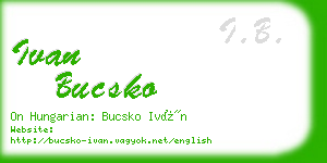 ivan bucsko business card